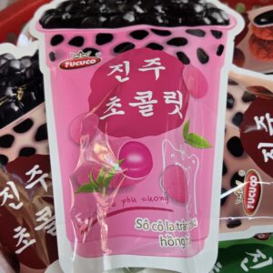 Kẹo Trà Sữa Trân Châu Socola Hồng Trà 130g (màu hồng)