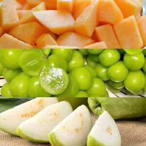 Mix Nho Sữa + Dưa Vàng + Ổi Hộp 400g (3 loại)